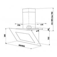 Hota Semineu DVT 680 BLACK, 60 cm